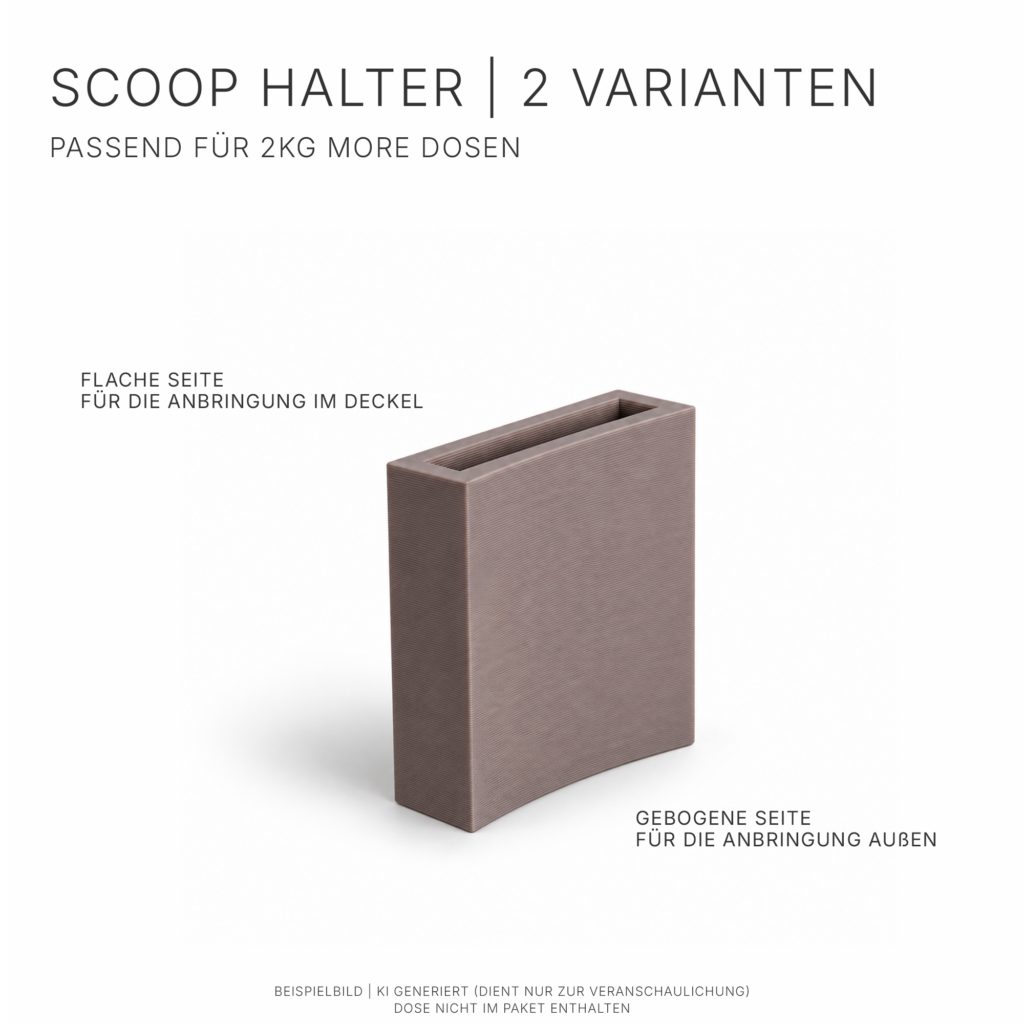 Scoop/Löffel Halter | passend für 2 kg More Nutrition Dosen